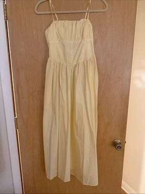 NWOT LOFT Yellow Spaghetti Strap Maxi Dress